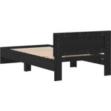 vidaXL Okvir kreveta s uzglavljem Crna 100 x 200 cm Konstruirano drvo | shoptok.hr