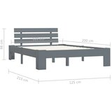  Okvir za krevet od masivne borovine sivi 120 x 200 cm | Eponuda.ba