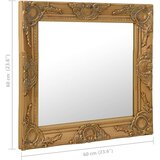 Zidno ogledalo u baroknom stilu 60 x 60 cm zlatno | Eponuda.com