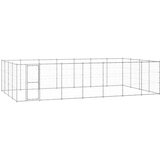 vidaXL Zunanji pasji boks pocinkano jeklo 33,88 m² | Shoptok.si