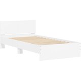  The Living Store Posteljni okvir z vzglavjem bel 100x200 cm inženirski les - Posteljni Okvir, (21447560) | Shoptok.si