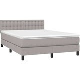  Krevet box spring s madracem LED svjetlosivi 140x200 cm tkanina | shoptok.hr