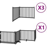  Vrata za pse s vratašcima 10 panela sklopiva 800 cm drvo topole Crna 80 x 60 x 2 cm | shoptok.hr