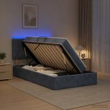  LED krevet za pohranu s madracem Tamnosiva 90 x 200 cm Baršun | shoptok.hr