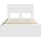  Konstrukcija postelje Bela 120 x 200 cm Masivno borovo les, (5000102795) | Shoptok.si