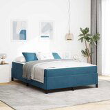 vidaXL Konstrukcija postelje Temno modra in bela 140 x 190 cm Žamet | Shoptok.si