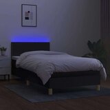  Box spring postelja z vzmetnico LED črna 90x200 cm blago, (20726481) | Shoptok.si