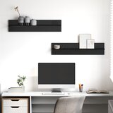vidaXL Police na zidu s policom s pohranom 2 pcs Crni hrast 80 x 11.5 x 18 cm | shoptok.hr
