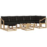 vidaXL Zunanja garnitura za sedenje z blazino 8 pcs Bela in črna, (5000280673) | Shoptok.si