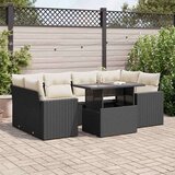 vidaXL 7-dijelni set vrtnih sofa od poliratana s jastucima crni | shoptok.hr