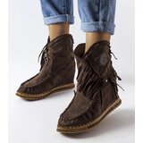 Gemre Brown wedge ankle boots Giudice | Shoptok.si