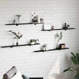 Police za knjige 4 pcs Crna 100 x 10 x 1,5 cm Konstruirano drvo | shoptok.hr