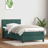 Box spring postelja z vzmetnico Temno zelena 80x210 cm žamet, (21792646) Cene