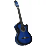 vidaXL Klasična kitara z izenačevalnikom in 6 strunami modra, (20669781)