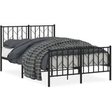 Furnova Kovinski posteljni okvir z vzglavjem in vznožjem črn 120x190 cm, (21942566) | Shoptok.si