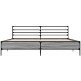  Posteljni okvir siva sonoma 180x200 cm inž. les in kovina, (21166088) | Shoptok.si