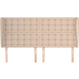 vidaXL Vzglavje z ušesi kapučino 203x23x118/128 cm umetno usnje | Shoptok.si