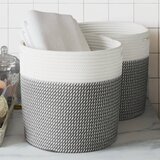  Košare za pohranu 2 kom sivo-bijele Ø 28 x 28 cm pamučne | Eponuda.com