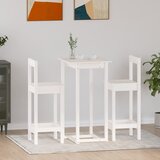 vidaXL Barska garnitura 3-delna bela trdna borovina | Shoptok.si