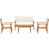 vidaXL Sofa set Set 4 Naravno Trden akacijev les | Shoptok.si