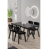Hanah home Set trpezarijskog stola i stolica (5 delova) Akort Black Marble Black Cene