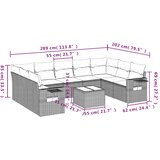  10-dijelni set vrtnih sofa poliratan s jastucima svijetlosivi | shoptok.hr