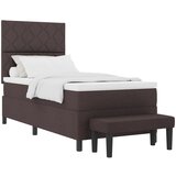 vidaXL postelja s pomladjo z vzmetnico in klopjo temno rjava 90x190 cm tkanina, (22083556) | Shoptok.si