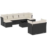 10-dijelni set vrtnih sofa s jastucima crni od poliratana | shoptok.hr