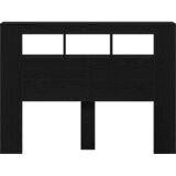  LED glava kreveta s policom Crni hrast 140 x 18,5 x 103,5 cm | Eponuda.com