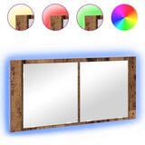  LED Ogledalo s Ormarom s policom Staro drvo 100 x 12 x 45 cm | shoptok.hr