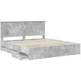 Konstrukcija postelje s predalom Betonsko siva 180 x 200 cm, (5000121494) | Shoptok.si