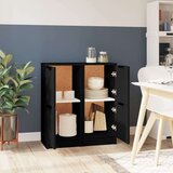 vidaXL Komoda 2 kosa črna 30x30x70 cm inženirski les | Shoptok.si
