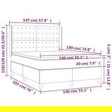  Krevet s oprugama i madracem crni 140 x 190 cm od tkanine | shoptok.hr
