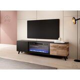 Xtra furniture TV komoda Random RTV-K s kaminom - wotan hrast/črn, (20538391) Cene