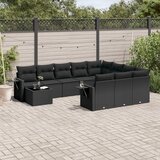vidaXL 11-dijelni set vrtnih sofa od poliratana s jastucima crni | shoptok.hr