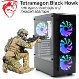 TETRAMAGON gaming računar black hawk amd ryzen 5, 5500, 16 gb, 1 tb, RX6600 8 gb, 700 w, crni Cene