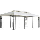  Sjenica s dvostrukim krovom bijela 6 x 3 m čelična | shoptok.hr
