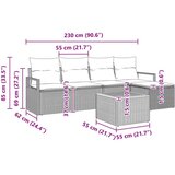  Sjedeća garnitura za vrt s jastukom 6 pcs Crna poliratan | shoptok.hr