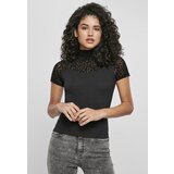 Urban Classics Ladies Flock Lace Turtleneck Tee Black | Shoptok.si