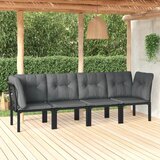 Maison Chic Seti vrtnega pohištva - Vrtna garnitura - Vrtni pohištvo set 4-delna črn in siv poli ratan, (21818578) | Shoptok.si