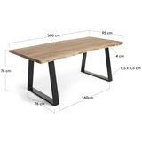Kave Home Jedilna miza z mizno ploščo iz akacije 97,5x200 cm Alaia – | Shoptok.si