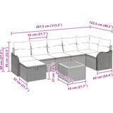 vidaXL 8-delni komplet vrtne sofe z blazinami črna poli ratan, 2-sedežna vrtna sofa z blazinami črna poli ratan | Shoptok.si