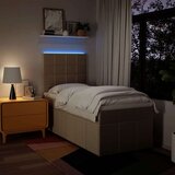 vidaXL Box spring postelja z vzmetnico krem 90x200 cm blago, (21291346) | Shoptok.si
