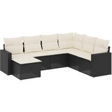  7-dijelni set vrtnih sofa od poliratana s jastucima crni | shoptok.hr