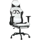  Igralni stol z oporo za noge belo in črno umetno usnje, (21152304) | Shoptok.si