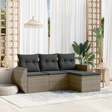  4-dijelni set vrtnih sofa od poliratana s jastucima sivi | shoptok.hr
