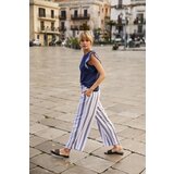 Marisse White Striped Viscose Trousers | ePonuda.com