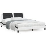 vidaXL Okvir kreveta s uzglavljem bijelo-crni 160x200 cm umjetna koža | shoptok.hr