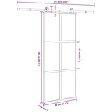 vidaXL Klizna vrata s priborom 90 x 205 cm kaljeno staklo i aluminij | shoptok.hr