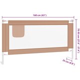  Sigurnosna ograda za dječji krevet smeđe-siva 160x25 cm tkanina | shoptok.hr